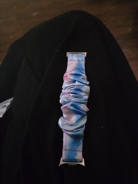 Pastel Ruched Scrunchie Apple Watch Band - Blue Pink